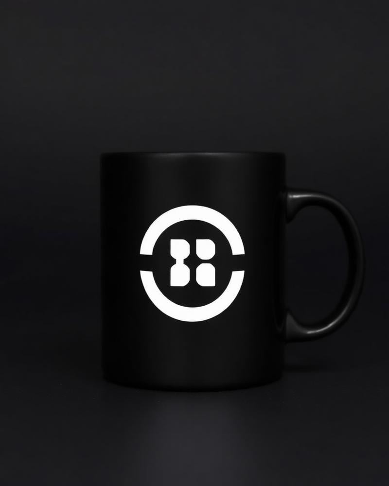 Matte Black Logo Mug
